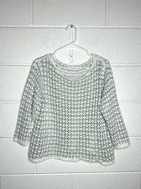 < Vintage Norton Studio Open-Knit Striped Sweater >